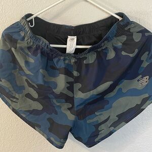 New Balance Blue and Green Camouflage Shorts